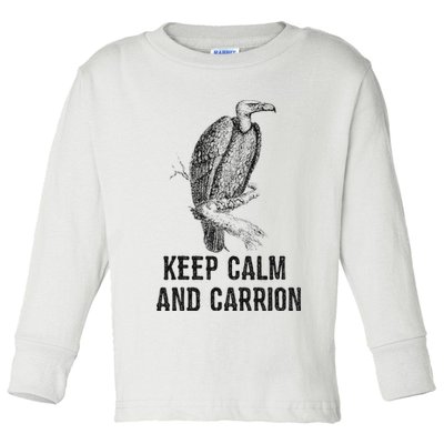 Funny Design Keep Calm And Vultures Condor Buzzard Toddler Long Sleeve Shirt