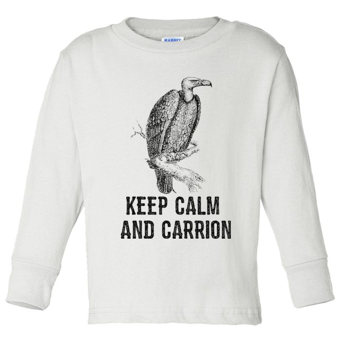 Funny Design Keep Calm And Vultures Condor Buzzard Toddler Long Sleeve Shirt