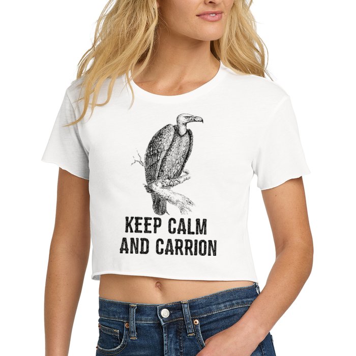 Funny Design Keep Calm And Vultures Condor Buzzard Crop Top