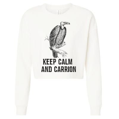 Funny Design Keep Calm And Vultures Condor Buzzard Cropped Pullover Crew