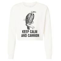 Funny Design Keep Calm And Vultures Condor Buzzard Cropped Pullover Crew