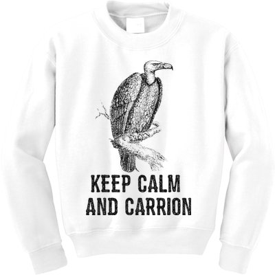 Funny Design Keep Calm And Vultures Condor Buzzard Kids Sweatshirt