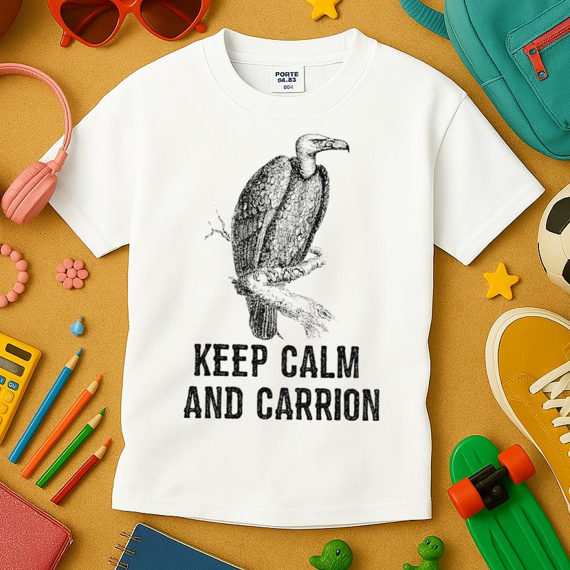 Funny Design Keep Calm And Vultures Condor Buzzard Kids T-Shirt