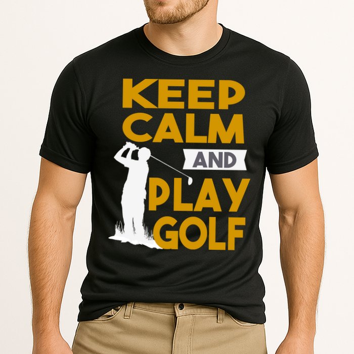 Father's Day Keep Calm And Play Golf Fun Gift For Dad Cooling Performance Crew T-Shirt
