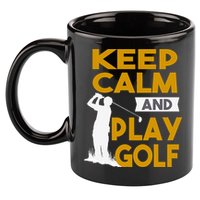 Father's Day Keep Calm And Play Golf Fun Gift For Dad 11oz C Handle Ceramic Mug