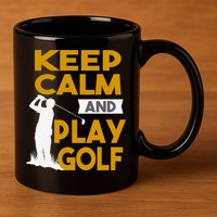 Father's Day Keep Calm And Play Golf Fun Gift For Dad 11oz C Handle Ceramic Mug