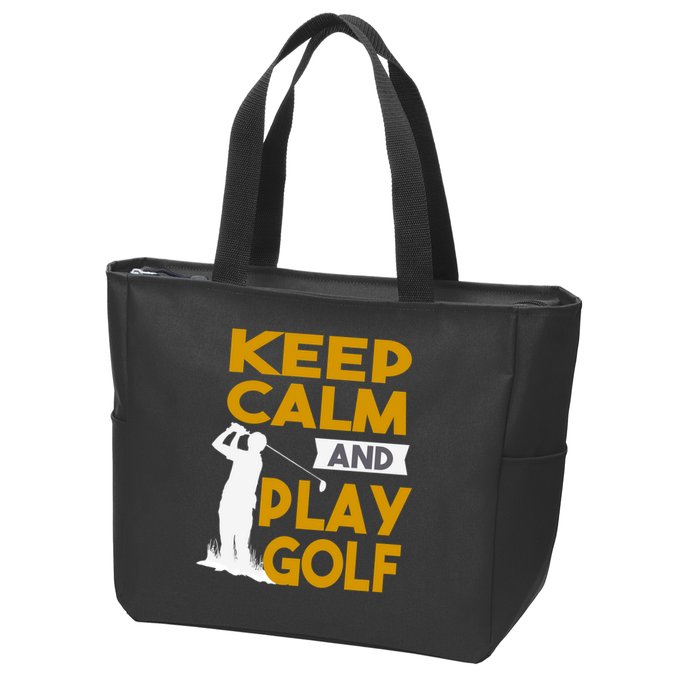 Father's Day Keep Calm And Play Golf Fun Gift For Dad Zip Tote Bag