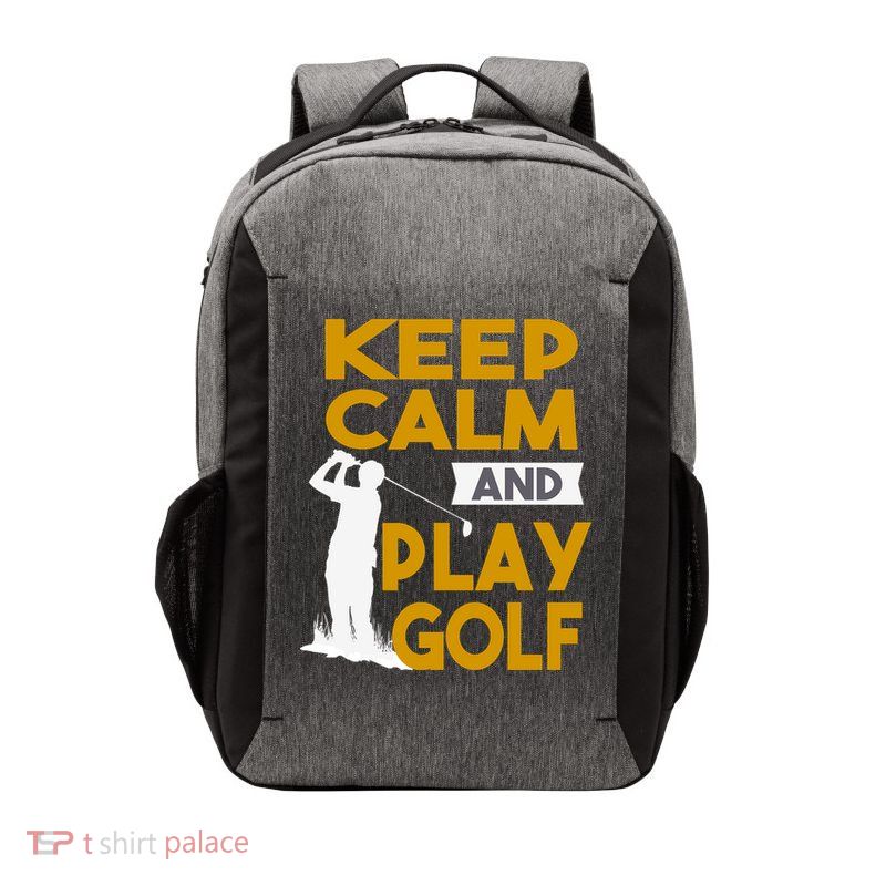 Father's Day Keep Calm And Play Golf Fun Gift For Dad Vector Backpack