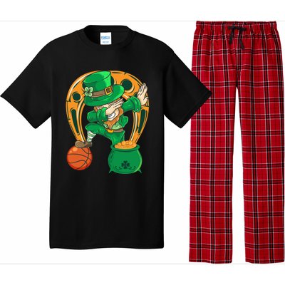 Funny Dabbing Leprechaun Basketball St Patricks Day Gift Pajama Set