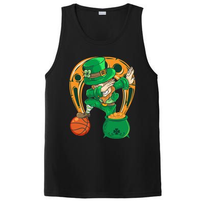 Funny Dabbing Leprechaun Basketball St Patricks Day Gift PosiCharge Competitor Tank