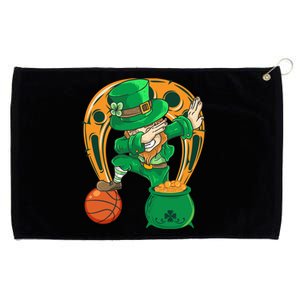 Funny Dabbing Leprechaun Basketball St Patricks Day Gift Grommeted Golf Towel