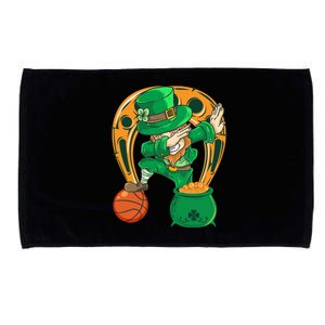 Funny Dabbing Leprechaun Basketball St Patricks Day Gift Microfiber Hand Towel