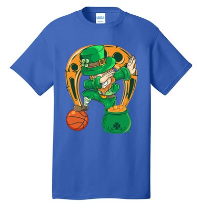 Funny Dabbing Leprechaun Basketball St Patricks Day Gift Tall T-Shirt