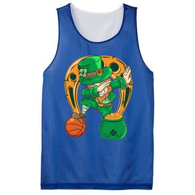 Funny Dabbing Leprechaun Basketball St Patricks Day Gift Mesh Reversible Basketball Jersey Tank