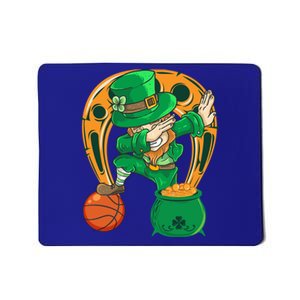 Funny Dabbing Leprechaun Basketball St Patricks Day Gift Mousepad