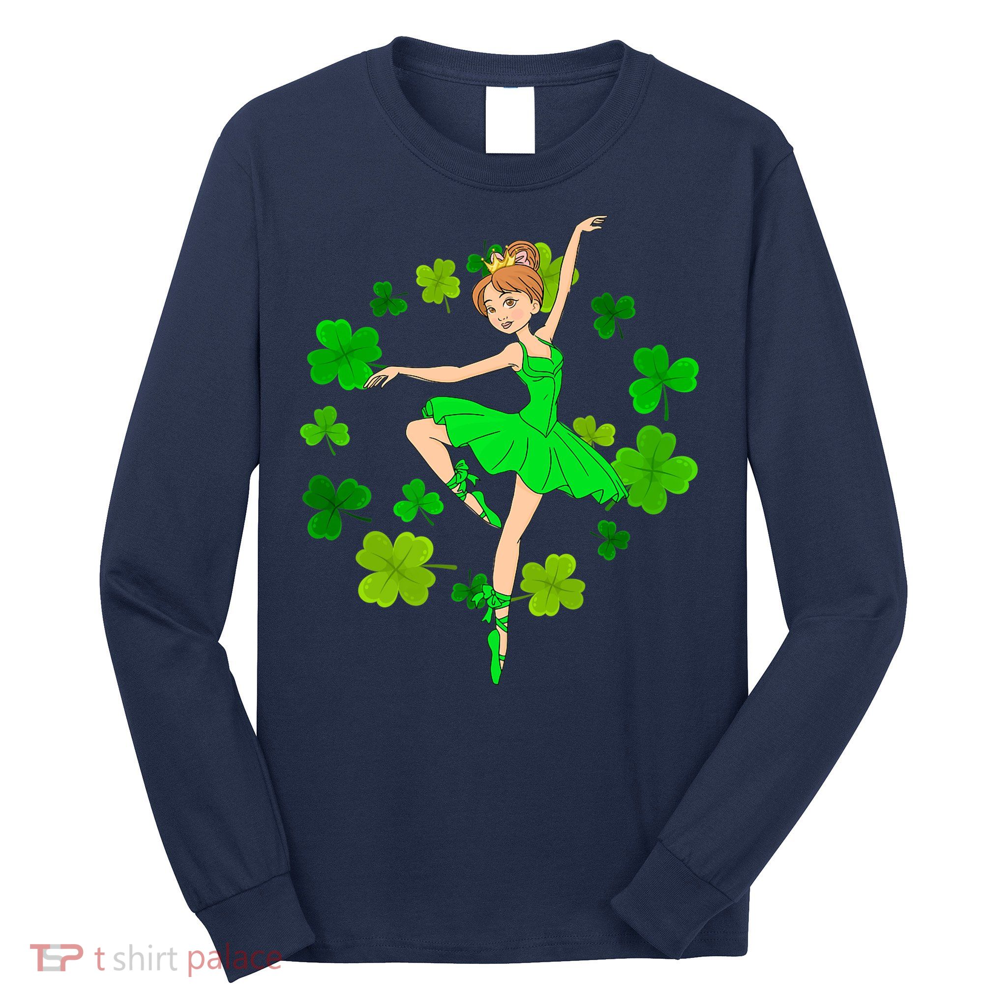 Funny Dancing Leprechauns St Patrick's Day Boy Girl Long Sleeve Shirt