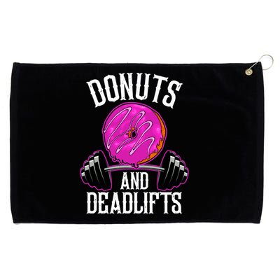 Funny Doughnut Lover Donuts And Deadlifts Fitness Gym Donut Gift Grommeted Golf Towel