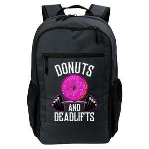 Funny Doughnut Lover Donuts And Deadlifts Fitness Gym Donut Gift Daily Commute Backpack