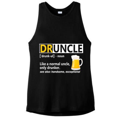 Funny Druncle Like An Uncle Definition Drunker Beer Ladies PosiCharge Tri-Blend Wicking Tank
