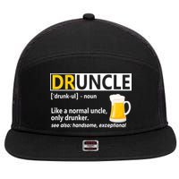 Funny Druncle Like An Uncle Definition Drunker Beer 7 Panel Mesh Trucker Snapback Hat