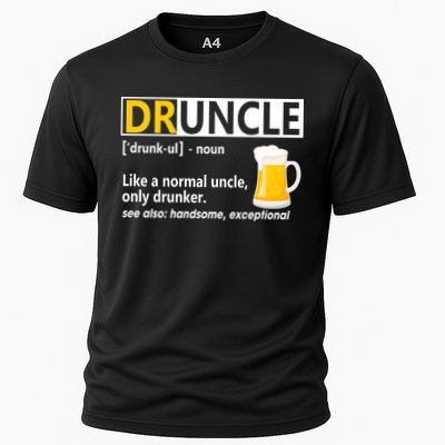 Funny Druncle Like An Uncle Definition Drunker Beer Performance Shirt