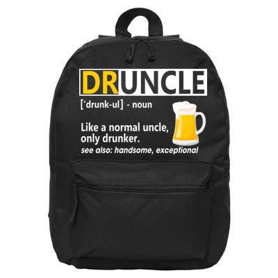 Funny Druncle Like An Uncle Definition Drunker Beer 16 in Basic Backpack
