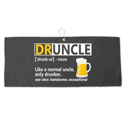 Funny Druncle Like An Uncle Definition Drunker Beer Large Microfiber Waffle Golf Towel