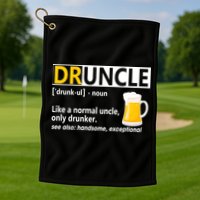 Funny Druncle Like An Uncle Definition Drunker Beer Golf Towel