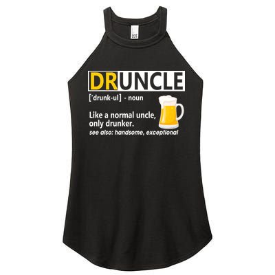 Funny Druncle Like An Uncle Definition Drunker Beer Women's Perfect Tri Rocker Tank