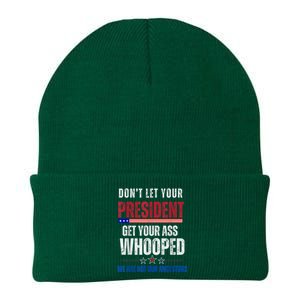 Funny Dont Let Your President Get Your Ass Whooped Not Ancestors Knit Cap Winter Beanie