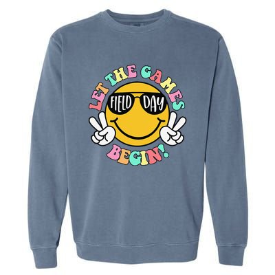 Field Day Let The Games Begin 2024 Teachers Garment-Dyed Sweatshirt