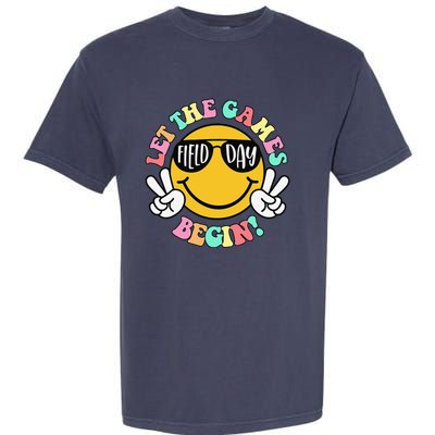 Field Day Let The Games Begin 2024 Teachers Garment-Dyed Heavyweight T-Shirt