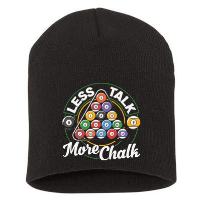 Father's Day Less Talk Mor Chalk Pool Player Gift For Dad Short Acrylic Beanie
