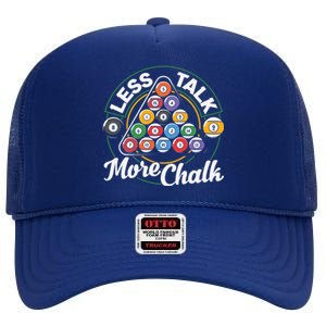 Father's Day Less Talk Mor Chalk Pool Player Gift For Dad High Crown Mesh Back Trucker Hat