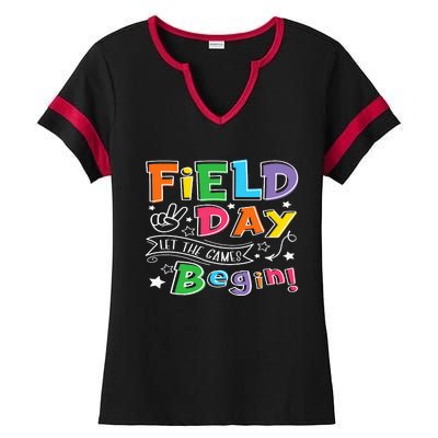 Field Day Let The Games Begin Teachers Gift Ladies Halftime Notch Neck Tee