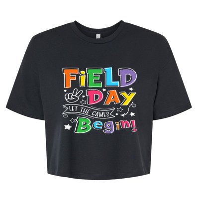 Field Day Let The Games Begin Teachers Gift Bella+Canvas Jersey Crop Tee