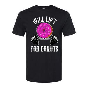 Funny Doughnut Lover Will Lift For Donuts Fitness Gym Donut Gift Softstyle CVC T-Shirt