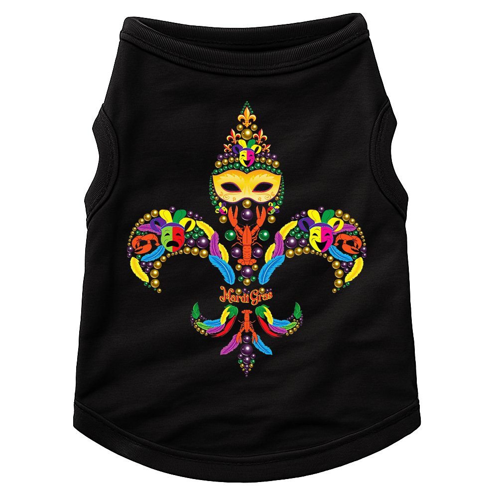Fleur De Lis & Mardi Gras Mask New Orleans Souvenir Doggie Tank