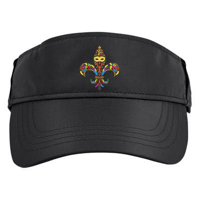 Fleur De Lis & Mardi Gras Mask New Orleans Souvenir Adult Drive Performance Visor