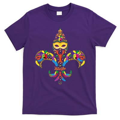 Fleur De Lis & Mardi Gras Mask New Orleans Souvenir T-Shirt