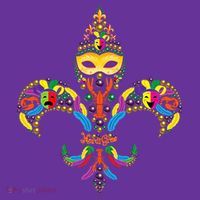 Fleur De Lis & Mardi Gras Mask New Orleans Souvenir Tall T-Shirt