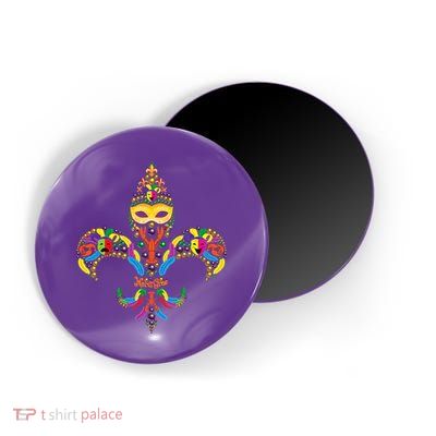 Fleur De Lis & Mardi Gras Mask New Orleans Souvenir Magnet