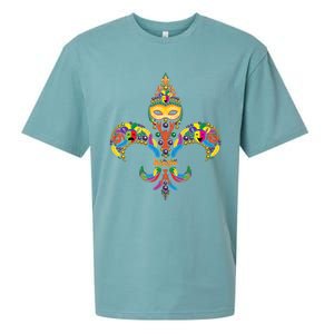 Fleur De Lis And Mardi Gras Mask New Orleans Souvenir Meaningful Gift Sueded Cloud Jersey T-Shirt