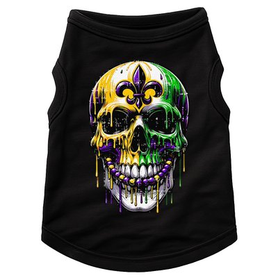 Fleur De Lis Mardi Gras Skull Doggie Tank