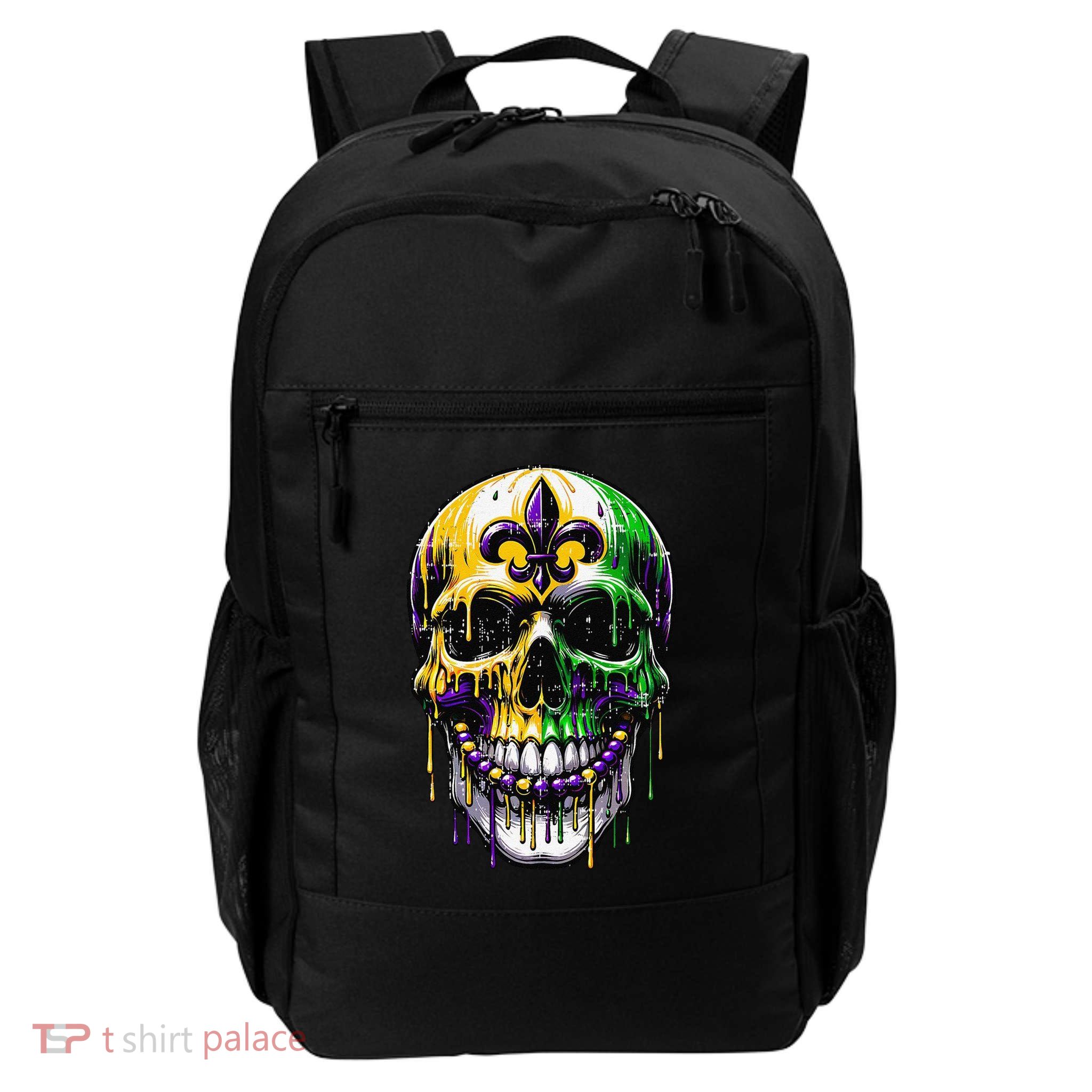 Fleur De Lis Mardi Gras Skull Backpack