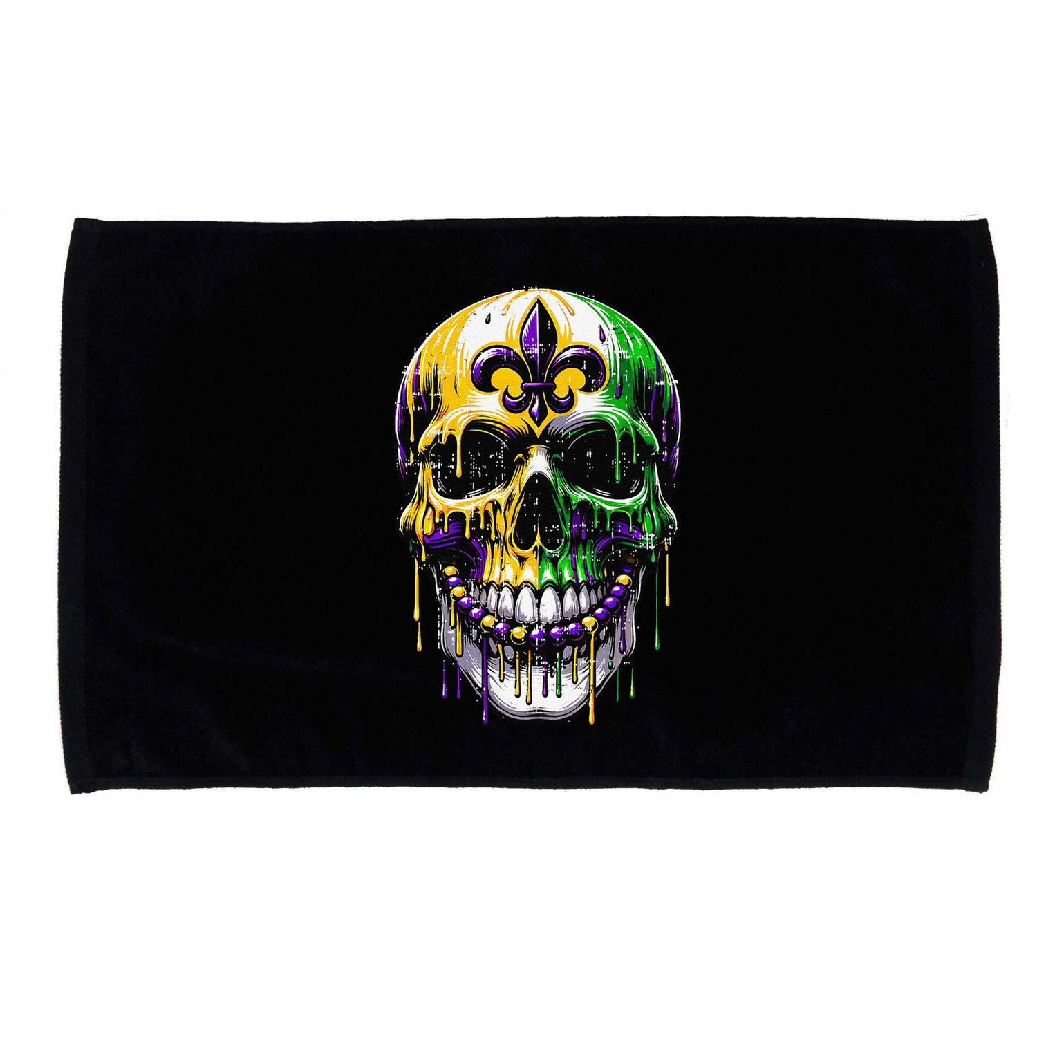 Fleur De Lis Mardi Gras Skull Microfiber Hand Towel