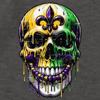 Fleur De Lis Mardi Gras Skull Vector Backpack