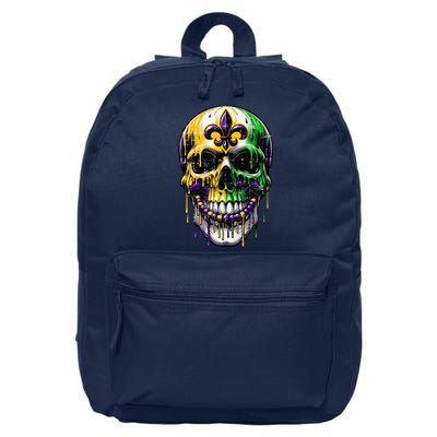 Fleur De Lis Mardi Gras Skull 16 in Basic Backpack