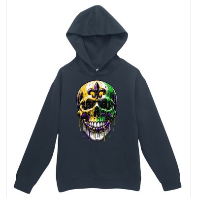 Fleur De Lis Mardi Gras Skull Urban Pullover Hoodie