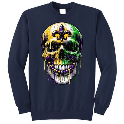 Fleur De Lis Mardi Gras Skull Tall Sweatshirt